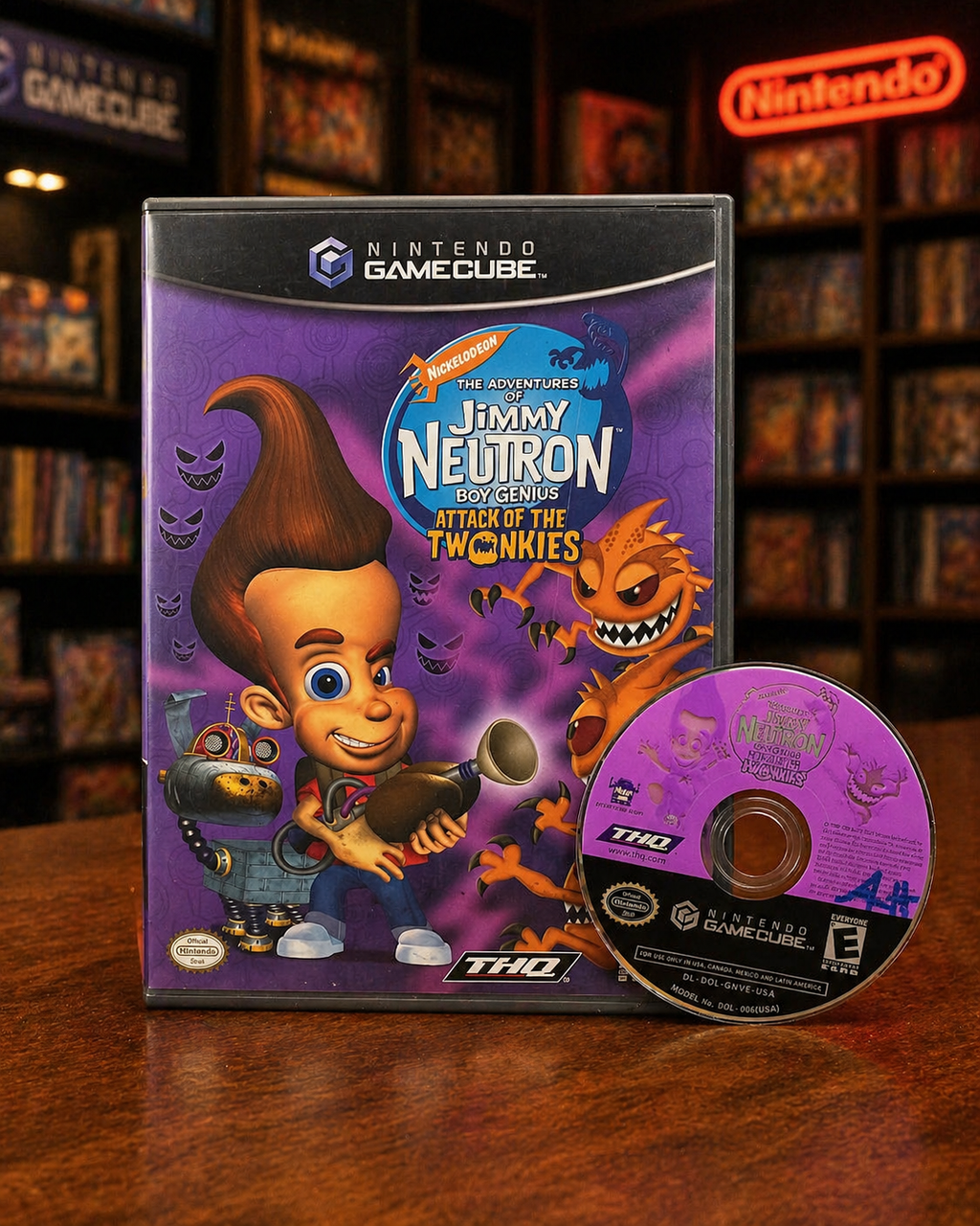 The Adventures of Jimmy Neutron Boy Genius Attack of the Twonkies Nintendo GameCube Case and Disc