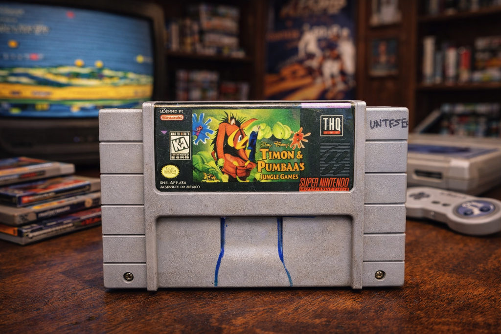 Disney's Timon & Pumbaa's Jungle Games Super Nintendo SNES Cartridge