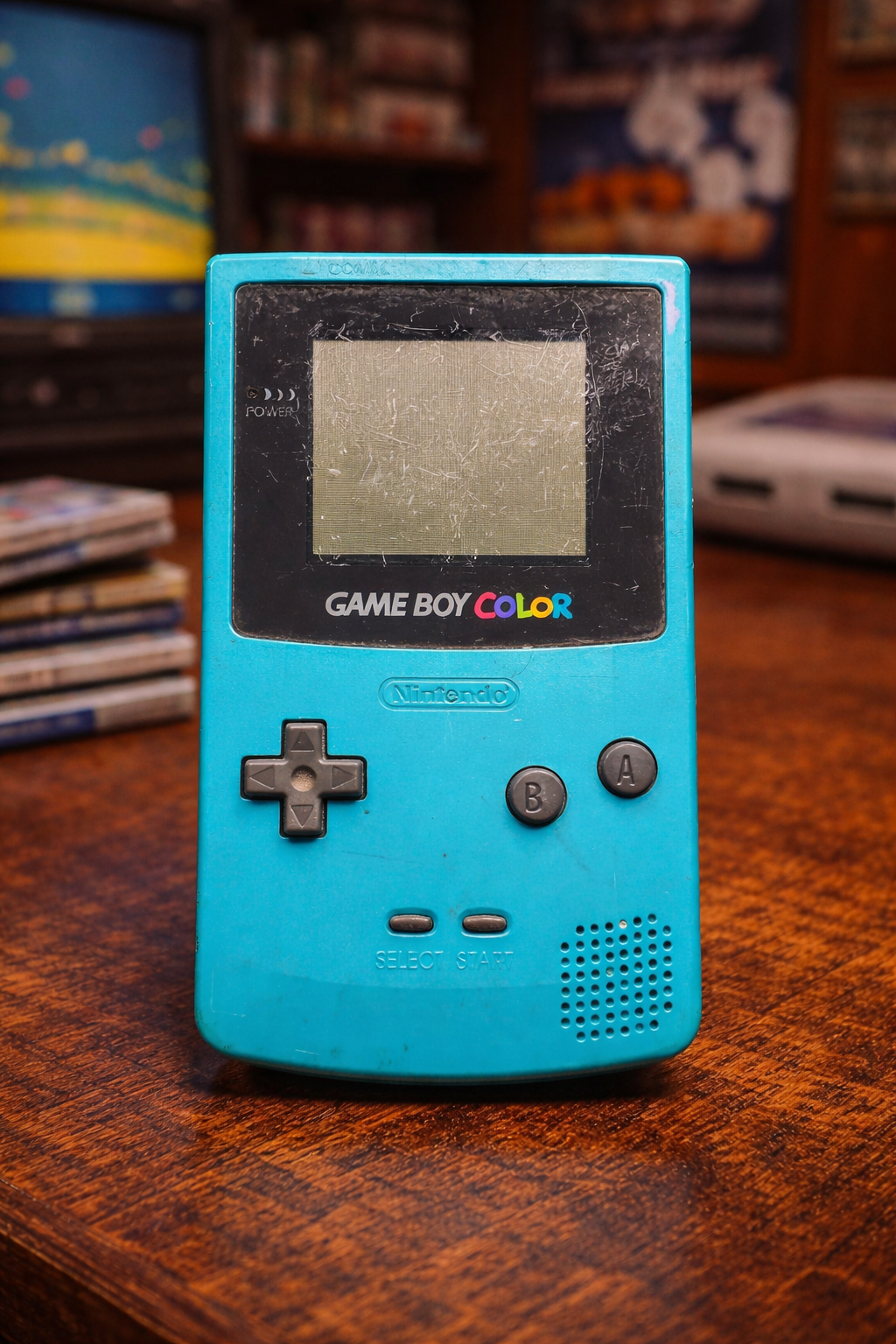 Nintendo Game Boy Color Teal Handheld Console (Untested Game Consol) Missing Battery Cover