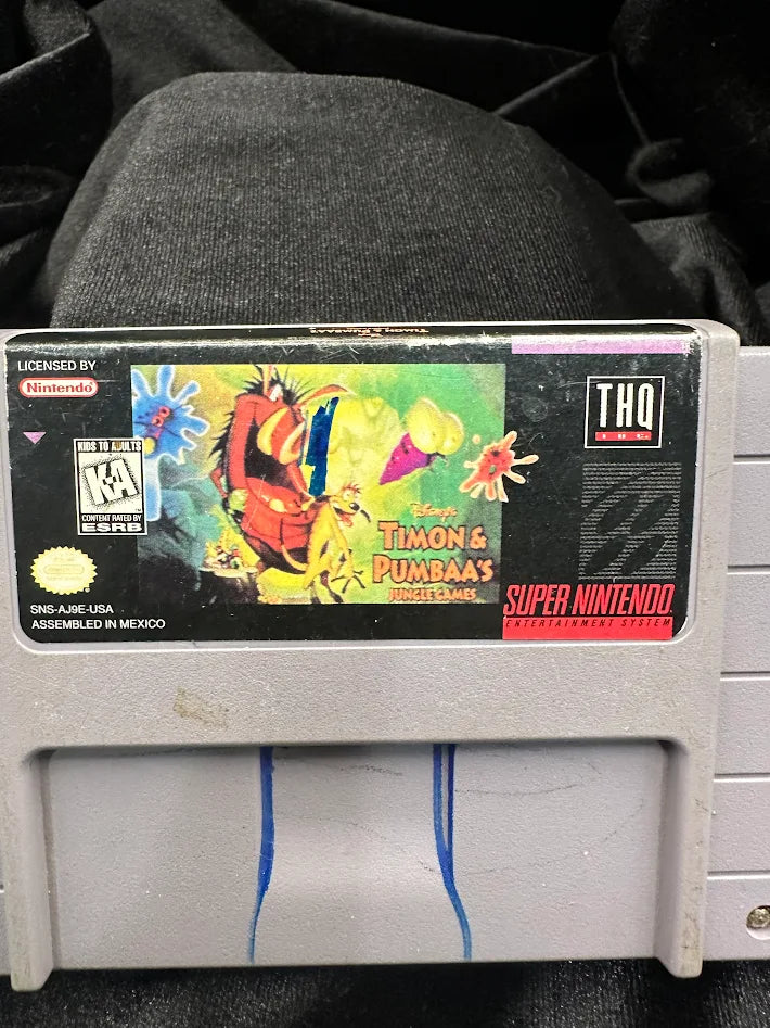 Disney's Timon & Pumbaa's Jungle Games Super Nintendo SNES Cartridge