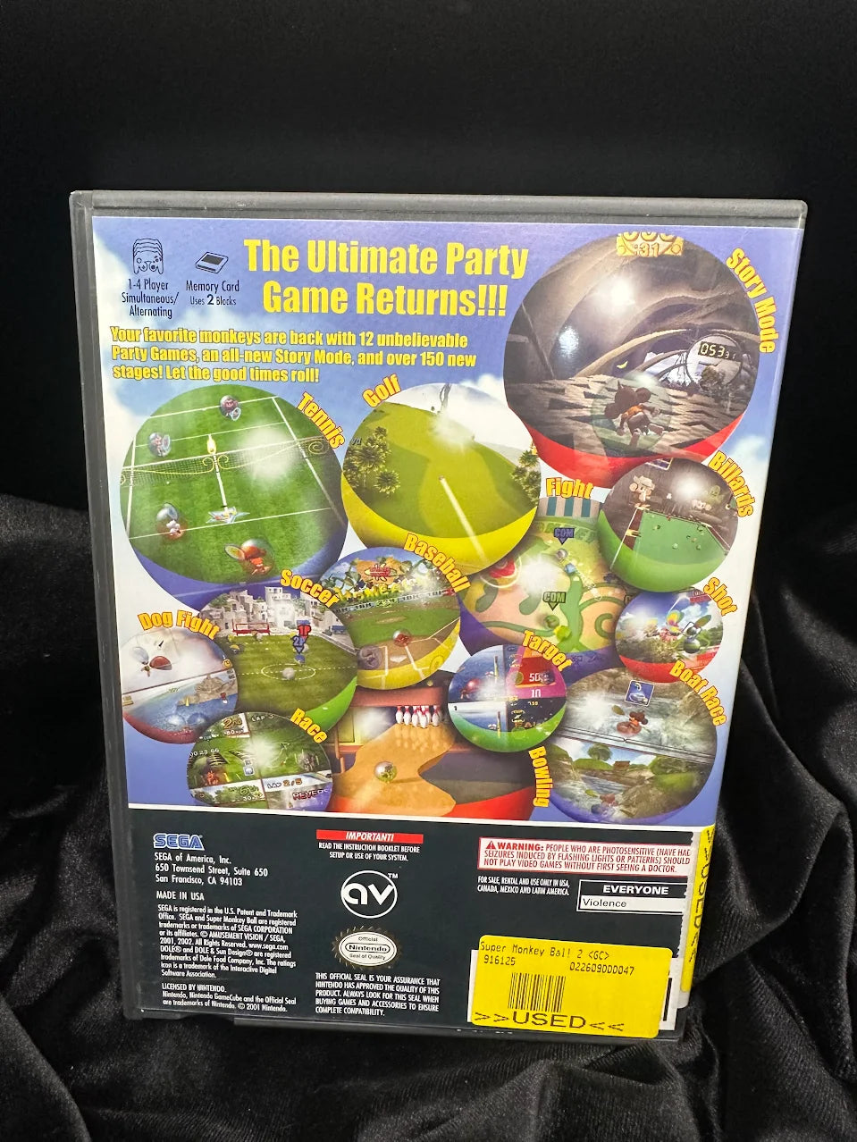 Super Monkey Ball 2 Nintendo GameCube Case and Disc