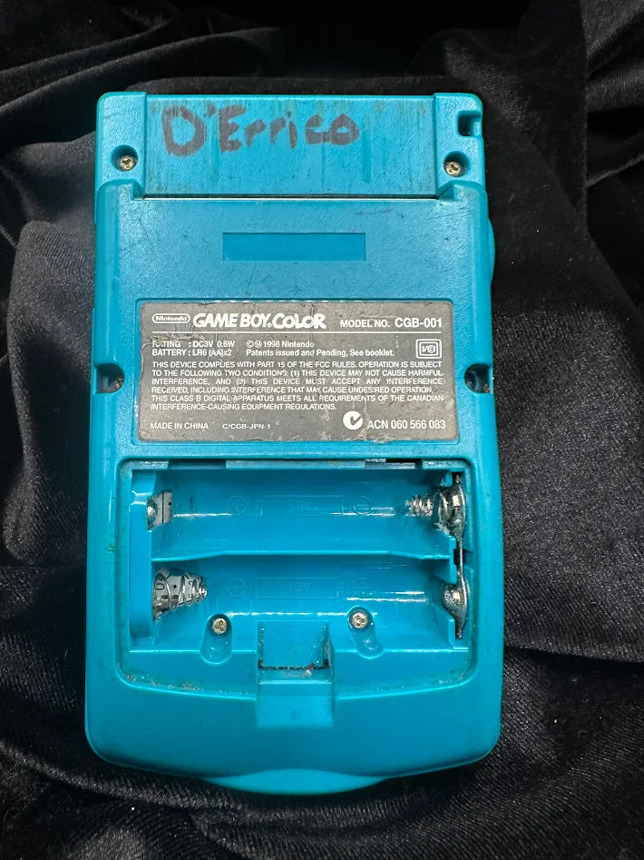 Nintendo Game Boy Color Teal Handheld Console (Untested Game Consol) Missing Battery Cover