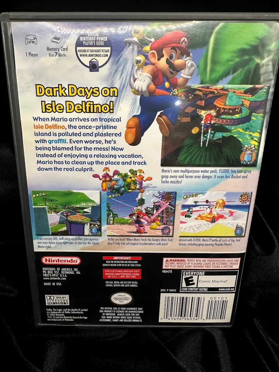 Super Mario Sunshine Nintendo GameCube Player's Choice Case and Disc