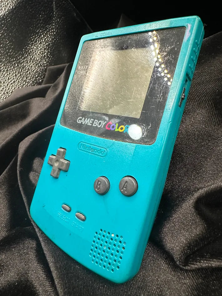 Nintendo Game Boy Color Teal Handheld Console (Untested Game Consol) Missing Battery Cover
